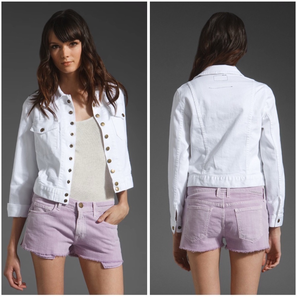Current/Elliott The Snap Sugar White Western Style Jacket Size 1 Small